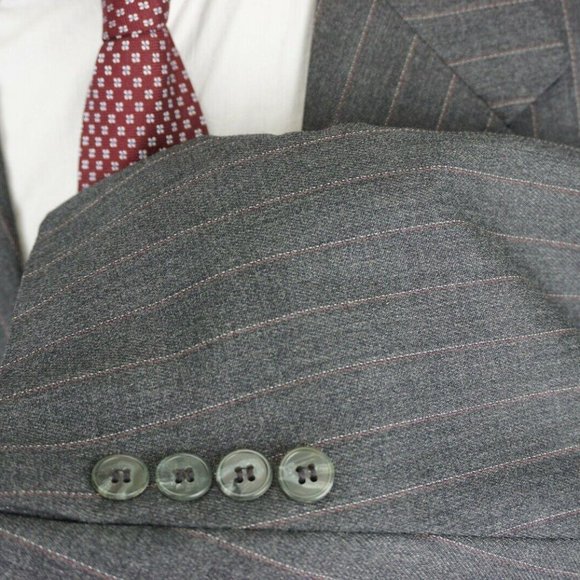 Tom James Filo A Mano Gray Pinstriped Wool suit - Picture 5 of 8